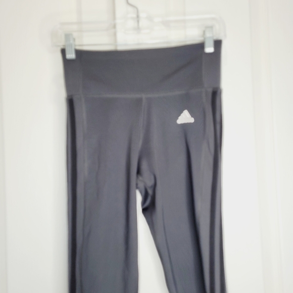 Adidas women 3 stripe tight gray black full length legging small - Picture 3 of 9